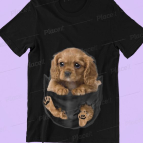 Mixed Brands Tops - Pouch Pet Cocker, Ladies, Plus, Kids Tshirt sizes